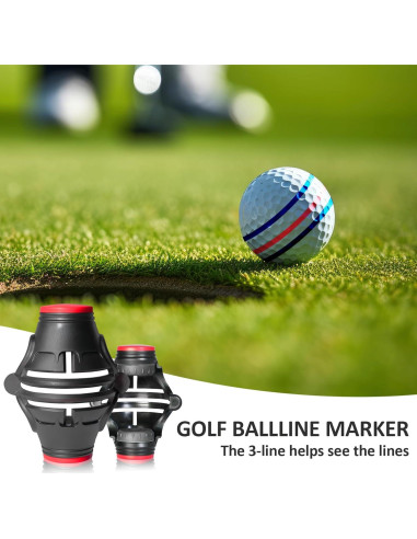 Marcador de Pelotas de Golf OlibaDu Triple Línea 360