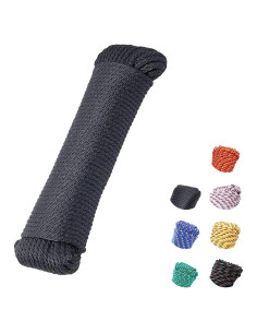 Cuerda Trenzada de Polipropileno 100 pies 6 mm Negra SDLTHR