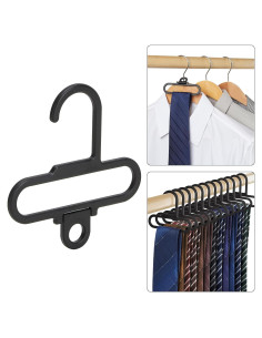 Perchas para Corbatas y Bufandas HOUSE DAY - Paquete de 12 - Negro
