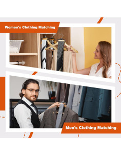 Perchas para Corbatas y Bufandas HOUSE DAY - Paquete de 12 - Negro 2