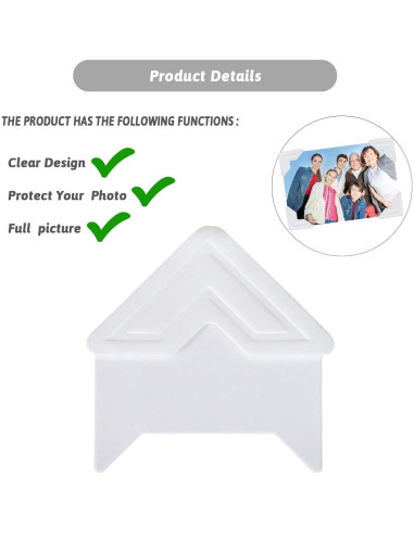 240 Esquinas de Fotos Autoadhesivas Abeillo 2x2cm Blancas