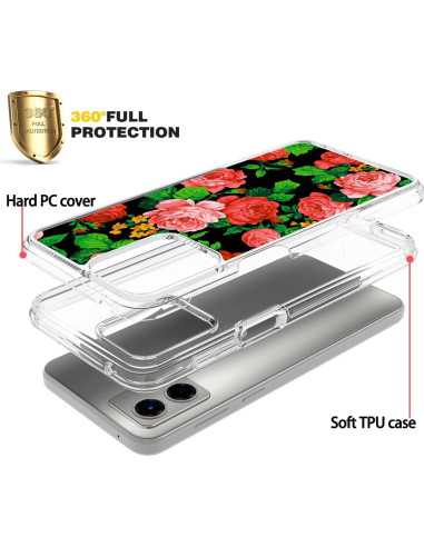 Funda Floral WZOKA para Motorola Moto G 5G 2023 - Protección Alta