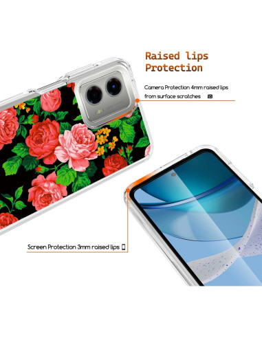 Funda Floral WZOKA para Motorola Moto G 5G 2023 - Protección Alta