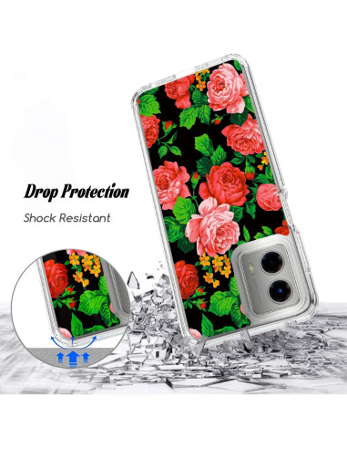 Funda Floral WZOKA para Motorola Moto G 5G 2023 - Protección Alta