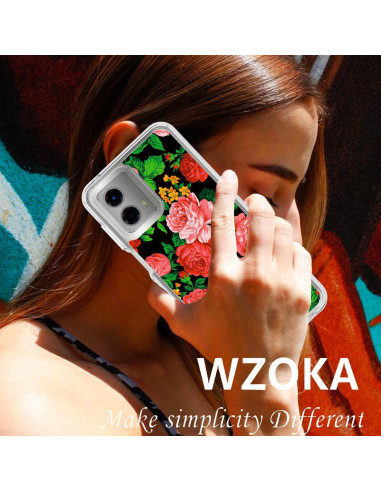 Funda Floral WZOKA para Motorola Moto G 5G 2023 - Protección Alta
