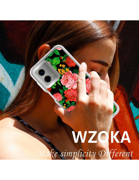 Funda Floral WZOKA para Motorola Moto G 5G 2023 - Protección Alta