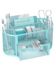Organizador de Escritorio SUPEASY Azul Bebé con 9 Compartimentos