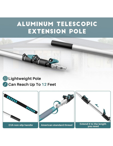 Kit de Limpieza TelesPro con Poste Extensible 3.7m y Duster