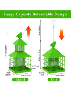 Comedero para Aves ULENDIS Metal A Prueba de Ardillas Verde 2