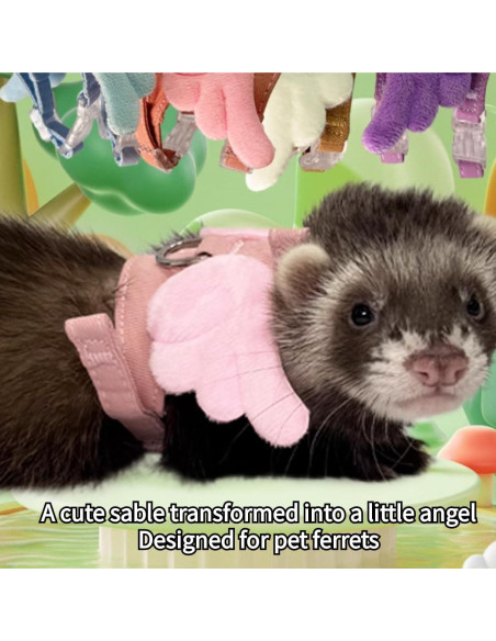 Arnés y Correa Ajustable para Hurones y Mascotas Pequeñas Rosa