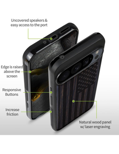 Funda de Madera Carveit para Google Pixel 9 Pro - Antichoque