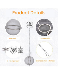 Infusores de Té MIOINEY 3 Piezas Acero Inoxidable Animal 2 2