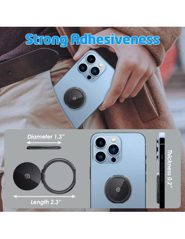 Soporte de Anillo Magnético WixGear para Teléfono - Negro