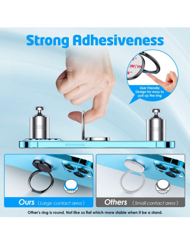 Soporte de Anillo Magnético WixGear para Teléfono - Negro