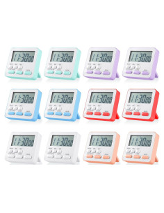 Temporizadores Digitales Magnéticos Weewooday 12 Pcs Colores