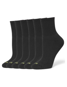 Calcetines Mini Crew HUE para Mujeres - Paquete de 6 Negros
