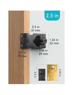 Cerradura de Hasp I-EASYDWW 6.35 cm con Llave y Gancho Negro 2