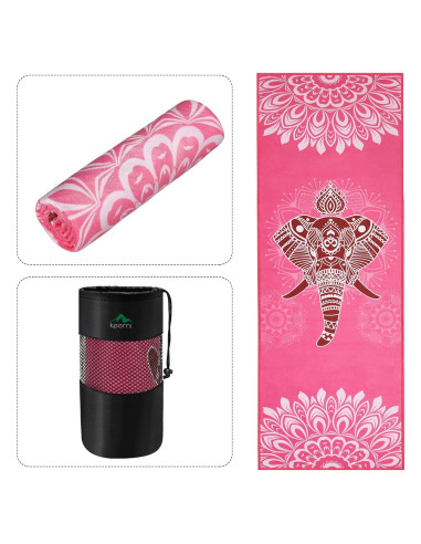 Toalla de Yoga Antideslizante Keemi Microfibra 185x64cm Elefante