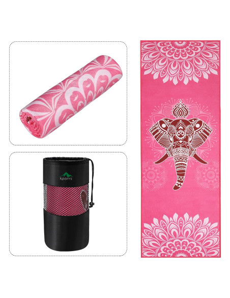 Toalla de Yoga Antideslizante Keemi Microfibra 185x64cm Elefante