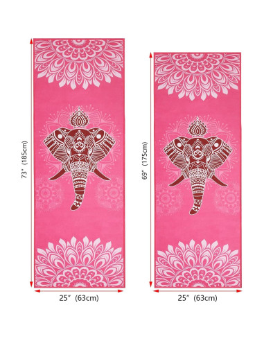Toalla de Yoga Antideslizante Keemi Microfibra 185x64cm Elefante