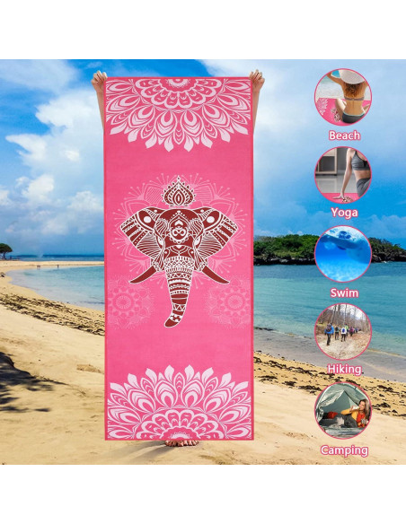 Toalla de Yoga Antideslizante Keemi Microfibra 185x64cm Elefante