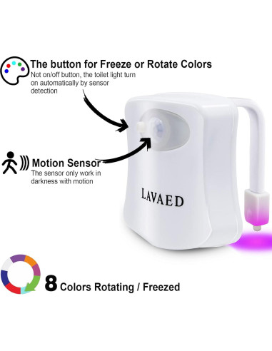 Paquete de 2 luces nocturnas LED para inodoro ALEDECO