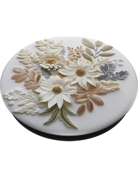 PopSockets Adhesivo PopGrip Floral Beige sobre Blanco