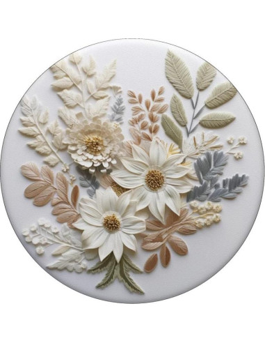 PopSockets Adhesivo PopGrip Floral Beige sobre Blanco