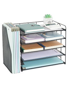 Organizador de Escritorio OPNICE 5 Niveles Metal Negro
