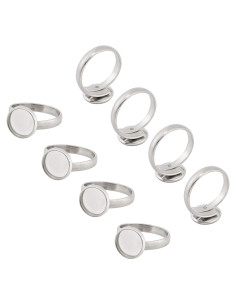 50 Anillos Ajustables de Acero Inoxidable PH PandaHall 10mm