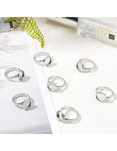 50 Anillos Ajustables de Acero Inoxidable PH PandaHall 10mm