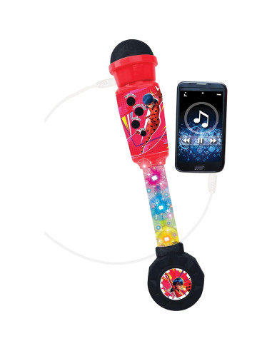 Micrófono Iluminado Lexibook Miraculous con Altavoz y Efectos
