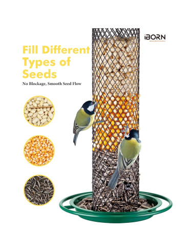 Comedero para Aves iBorn Verde 34.3 cm A Prueba de Lluvia