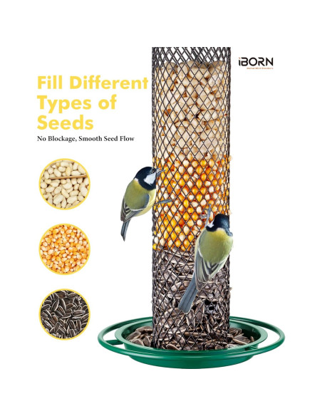 Comedero para Aves iBorn Verde 34.3 cm A Prueba de Lluvia Comedero para Aves iBorn Verde 34.3 cm A Prueba de Lluvia