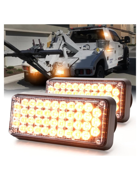 Luces Estroboscópicas LED de Emergencia BooYu 2 Pcs Ámbar