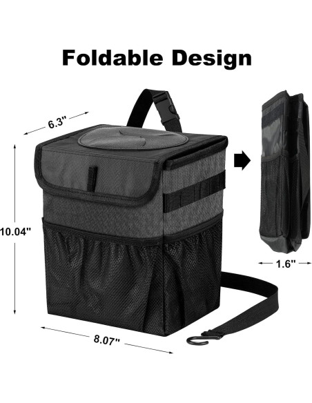 Basurero de Coche Plegable GPUSFAK Negro 9L Impermeable