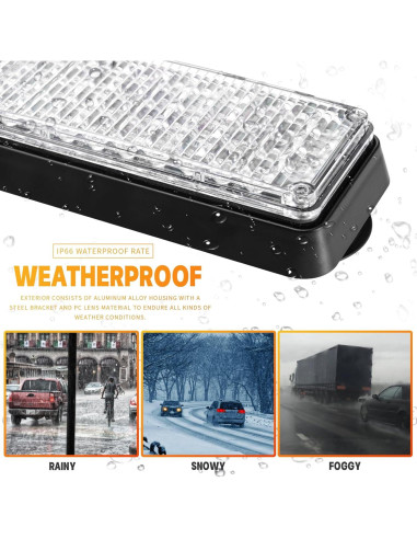 Luces Estroboscópicas LED de Emergencia BooYu 2 Pcs Ámbar