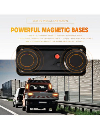 Luces Estroboscópicas LED de Emergencia BooYu 2 Pcs Ámbar