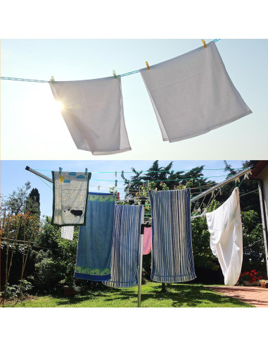 Cuerda de Secado Portátil uxcell 5M Antideslizante Beige