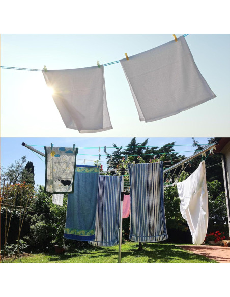 Cuerda de Secado Portátil uxcell 5M Antideslizante Beige Cuerda de Secado Portátil uxcell 5M Antideslizante Beige