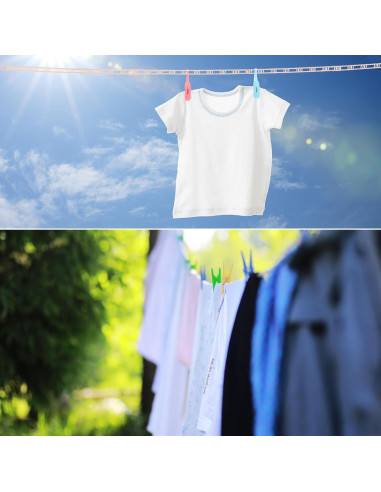 Cuerda de Secado Portátil uxcell 5M Antideslizante Beige