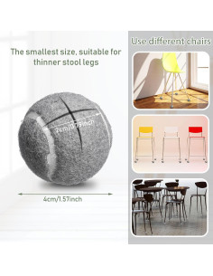 Cubiertas para Patas de Muebles Macarrie 16 Piezas Gris 4 cm 2