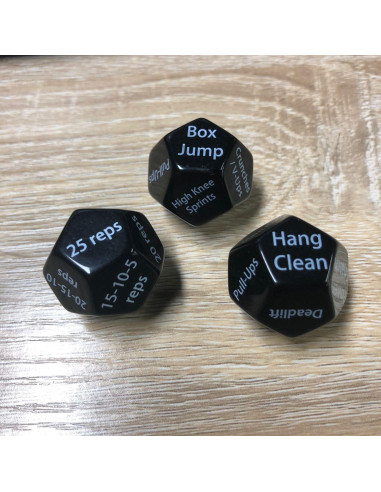 Juego de Dados de Entrenamiento WODFitters - 3 Dados Fitness