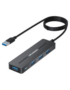 Hub USB 3.0 MEANHIGH Ultra Delgado 4 Puertos 1.22m Negro