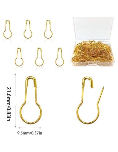 100 Alfileres de Seguridad de Metal en Forma de Calabaza Dorados