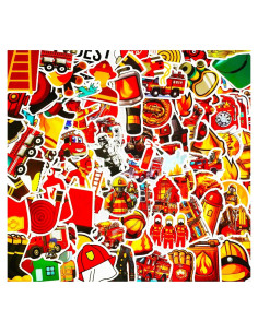 100 Calcomanías de Bombero Fbowlsea - Vinilo Reutilizable