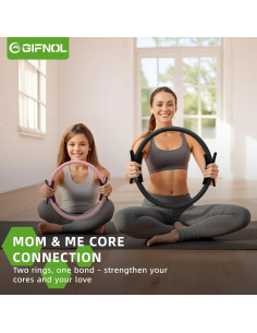 Juego de Anillos de Pilates GIFNOL con Pelotas y Bandas - Negro y Rosa 2