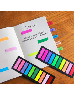 Pestañas Adhesivas KICNIC 750 Piezas 1.19x4.45cm Colores Neón 2