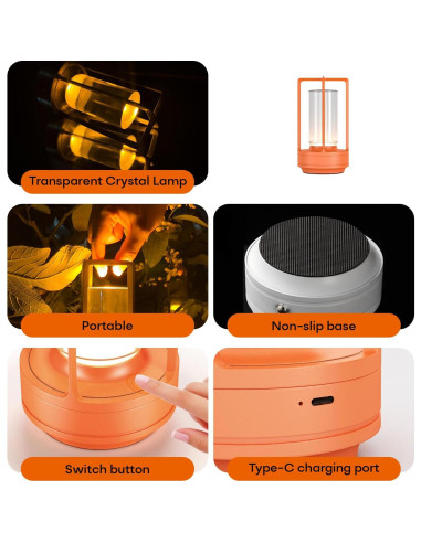 Lámpara de Mesa Portátil Recargable YYXGOOB A-001 Naranja