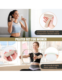 Kit de Pilates Paleclouds con Anillo, Mancuernas y Pelota 2